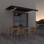 Antracitszürke szélérzékelős és led-es napellenző 450 x 350 cm