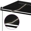 Antracitszürke szélérzékelős és led-es napellenző 500 x 350 cm