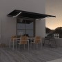 Antracitszürke szélérzékelős és led-es napellenző 500 x 350 cm