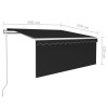 Szürke szélérzékelős, led-es napellenző redőnnyel 3x2,5 m