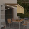 Sárga-fehér led-es, szélérzékelős napellenző redőnnyel 3,5x2,5m