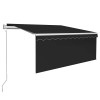 Szürke redőnyös, led-es, szélérzékelős napellenző 3,5x2,5 m