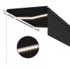 Szürke redőnyös, led-es, szélérzékelős napellenző 3,5x2,5 m
