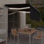 Antracit led-es kézzel kihúzható napellenző redőnnyel 4 x 3 m