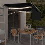 Szürke redőnyös, led-es, szélérzékelős napellenző 4,5 x 3 m