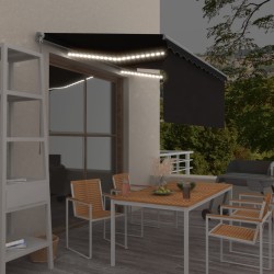Antracit led-es kézzel kihúzható napellenző redőnnyel 3x2,5 m