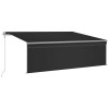 Szürke redőnyös, led-es, szélérzékelős napellenző 4,5 x 3 m