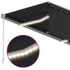 Szürke redőnyös, led-es, szélérzékelős napellenző 4,5 x 3 m