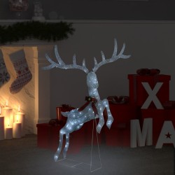 Hideg fehér repülő rénszarvas karácsonyi dekoráció 120 led-del