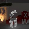Rénszarvasos karácsonyi dísz hálóval és 306 led-del 60x24x89 cm