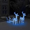 Akril rénszarvasos-szános karácsonyi dísz 160 led-del 130 cm