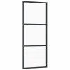 Fekete esg üveg és alumínium tolóajtó 3 paneles 76 x 205 cm