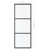 Fekete esg üveg és alumínium tolóajtó 3 paneles 76 x 205 cm
