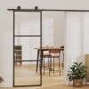 Fekete esg üveg és alumínium tolóajtó 3 paneles 76 x 205 cm