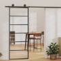 Fekete esg üveg és alumínium tolóajtó 76 x 205 cm