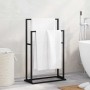 Szabadon álló fekete vas törölközőtartó 48 x 24 x 78,5 cm