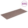 15 db öntapadós lépcsőszőnyeg 60 x 25 cm világosbarna téglalap alakú