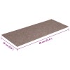 15 db öntapadós lépcsőszőnyeg 60 x 25 cm világosbarna téglalap alakú