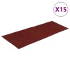 15 db öntapadós lépcsőszőnyeg 60 x 25 cm bordói piros téglalap alakú
