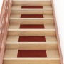 15 db öntapadós lépcsőszőnyeg 60 x 25 cm bordói piros téglalap alakú