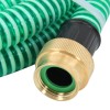 Zöld pvc szívótömlő sárgaréz csatlakozókkal 1,1" 7 m