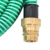 Zöld pvc szívótömlő sárgaréz csatlakozókkal 1,1" 7 m
