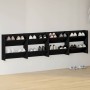 4 db fekete szerelt fa fali cipősszekrény 60 x 18 x 60 cm