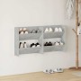 2 db betonszürke fali cipősszekrény 60 x 18 x 60 cm