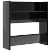 4 db magasfényű fekete szerelt fa fali cipősszekrény 60x18x60cm