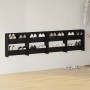 4 db magasfényű fekete szerelt fa fali cipősszekrény 60x18x60cm
