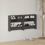 2 db magasfényű szürke szerelt fa fali cipősszekrény 60x18x60cm