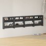 4 db magasfényű szürke szerelt fa fali cipősszekrény 60x18x60cm