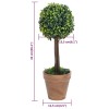 2 db zöld gömbalakú cserepes műpuszpáng 41 cm