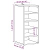 Vidax fekete forgácslap cipősszekrény 31,5 x 35 x 70 cm