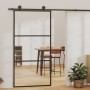 Esg üveg és alumínium tolóajtó fémszerelvény-szettel 102x205 cm