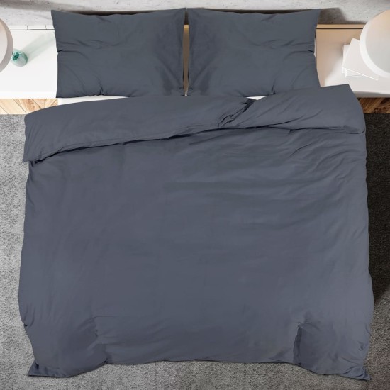 Antracitszürke pamut ágyneműhuzat-garnitúra 200 x 220 cm