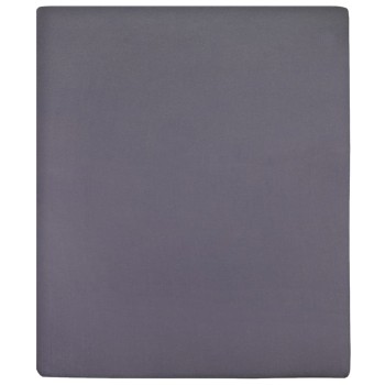 2 db antracitszürke pamutdzsörzé gumis lepedő 100 x 200 cm