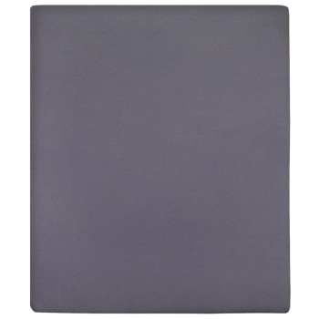 2 db antracitszürke pamutdzsörzé gumis lepedő 160 x 200 cm