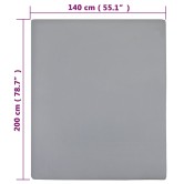 2 db szürke pamutdzsörzé gumis lepedő 140 x 200 cm