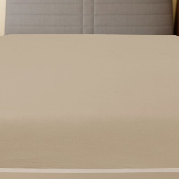 2 db tópszínű pamutdzsörzé gumis lepedő 180x200 cm