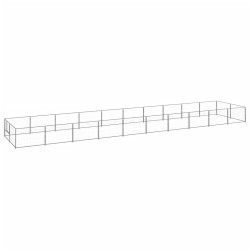Ezüstszínű acél kutyakennel 20 m²