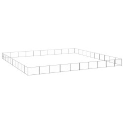 Ezüstszínű acél kutyakennel 100 m²