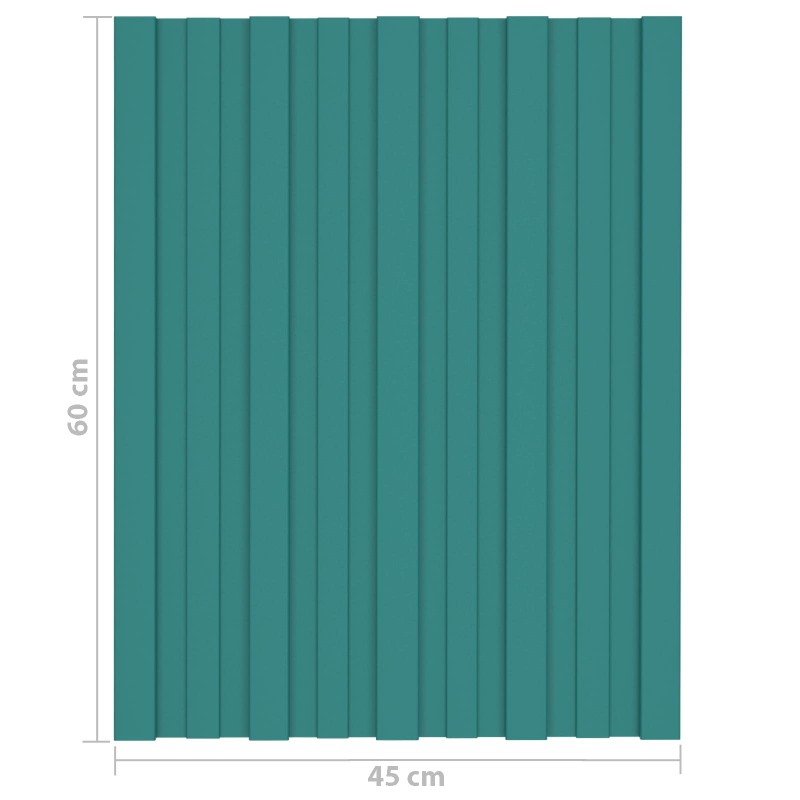Tetőpanel 12 pcs zöld 60 x 45 cm horganyzott acél
