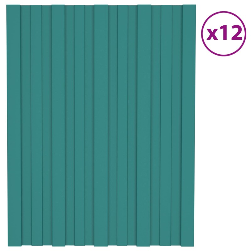 Tetőpanel 12 pcs zöld 60 x 45 cm horganyzott acél