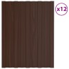 Tetőpanel 12 pcs barna 60 x 45 cm horganyzott acél