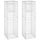 2 db vas gabionkosaras oszlop 40 x 40 x 140 cm