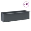 12 db szürke polipropilén virágláda raklapokhoz 36x13,5x9,5 cm