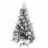 Pvc/pe karácsonyfa pelyhes hóval és tobozokkal 195 cm