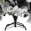 Pvc/pe karácsonyfa pelyhes hóval és tobozokkal 195 cm