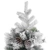 Pvc/pe karácsonyfa pelyhes hóval és tobozokkal 195 cm
